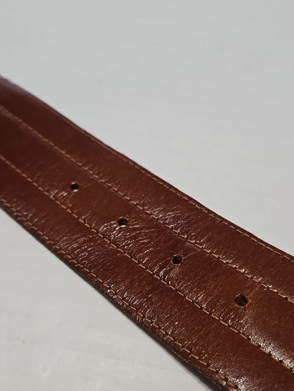 Cipriani Italian Saddle Leather Brown Wide Belt with Contrast Stitching Size M - Picture 8 of 9